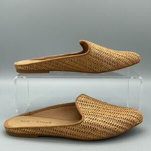 NEW Sun + Stone Women’s Ninna Slip on Mules Brown Size 7M